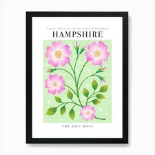 County Flower of Hampshire The Dog  Framed Wall Art Poster Canvas Print Picture