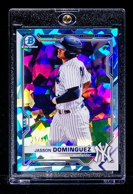 Jasson Dominguez RARE REFRACTOR SAPPHIRE ICE PRIZM INVESTMENT ROOKIE CARD SSP