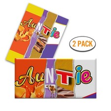 2 x Auntie Funny Chocolate Bar Wrapper Rude Novelty Joke Gift Xmas Secret Santa
