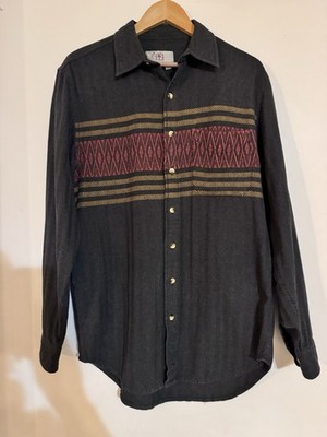 The Territory Ahead Men s Vintage Button Up Thick Rugged Striped 90s 80s Western