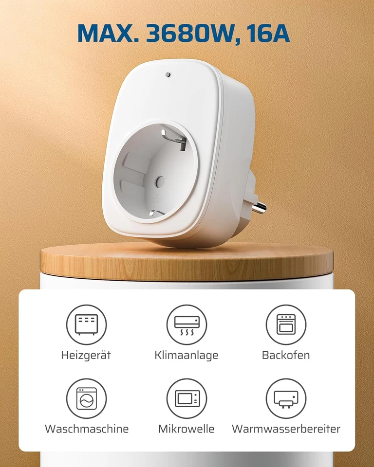 DEWENWILS Funksteckdosen Set 2 Steckdosen 1 Wandschalter 3680W kein WLAN - Bild 2 von 4