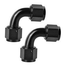 Female to Female Swivel Coupler Fitting Union Adapter Aluminum 4AN 90 degree