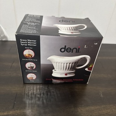 Deni Electric Ceramic Gravy Boat Warmer & Base Pour Sauces Syrup Dressings Dips