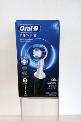 Oral-B Pro 500 Black Rechargeable Toothbrush 2 Modes 30 Second Quadrant Timer