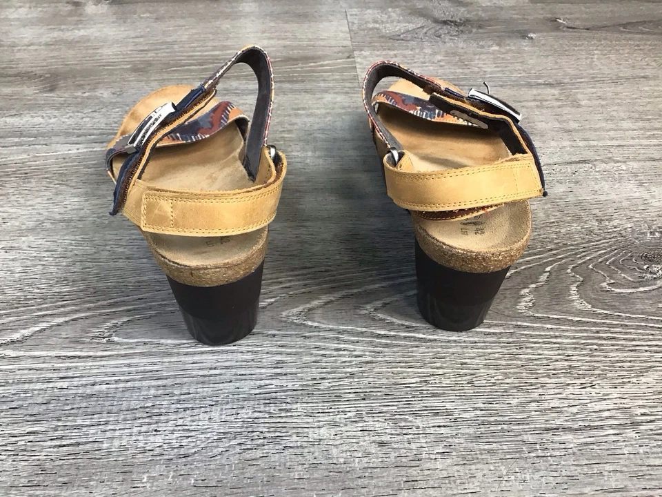 Sandalias de cuña NAOT Alpha para mujer 11 42 plataforma azul rojo azteca bohemia Foto 3 de 4