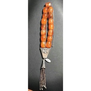 Vintage Sterling Silver Prayer Beads with Carnelian Beads & Tassel (.925)