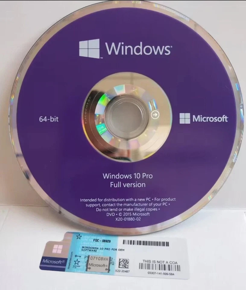 Windows 10 Pro DVD 64-Bit Genuine Microsoft Lifetime License Sealed - Image 2 of 3