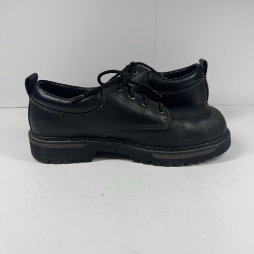 Skechers Size 10 Men Leather Platform Shoes Black 90’s Chunky Lugs Y2K - Picture 8 of 11