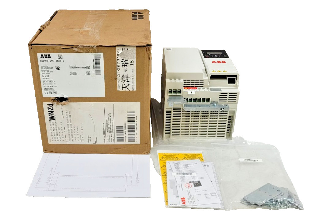 ABB ACS180-04S-25A0-2 AC Drive 7.5HP 240V 3-Phase Wall Mount IP20 NEW