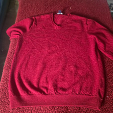 Gap Kid s XL Red Merino Wool Knit V-Neck Pullover Sweater Long Sleeve