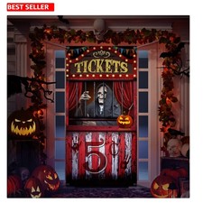 Halloween Circus Door Cover Carnival Backdrop Banner Decoration Party Spooky