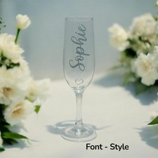 Personalised Champagne / Prosecco Glass Flutes Weddings Hen Do, Birthday, Prom