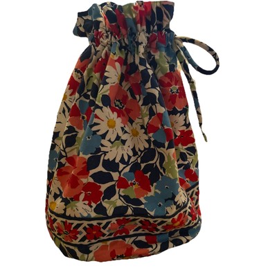 Vera Bradley Ditty Bag Summer Cottage Floral Waterproof Lined Drawstring