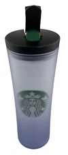 Starbucks Cold Brew Pearl Frosted 20 oz Plastic Travel Tumbler 2010 Flip Top 