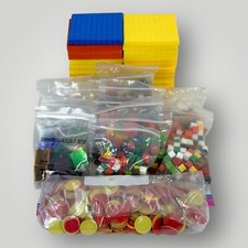Cuisenaire BASE 10 LOT: 1000 Units, 26 Flats, 500 Counters, 260 Overhead tiles