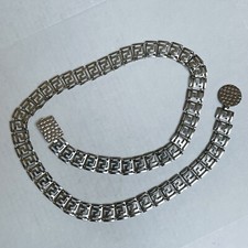 VintageSilver Tone Metal Belt Statement Belt Retro 38 Inches Long Party Fairy