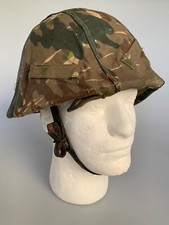 VTG Old Spanish Z42 Helmet w Reversible Amoeba Cover Paratroopers COEs Spain 60s