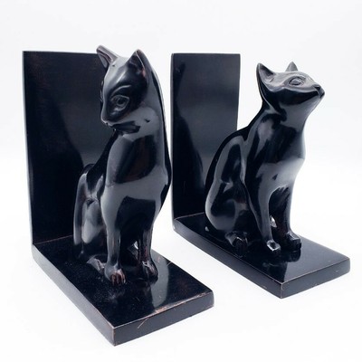 black cat bookends