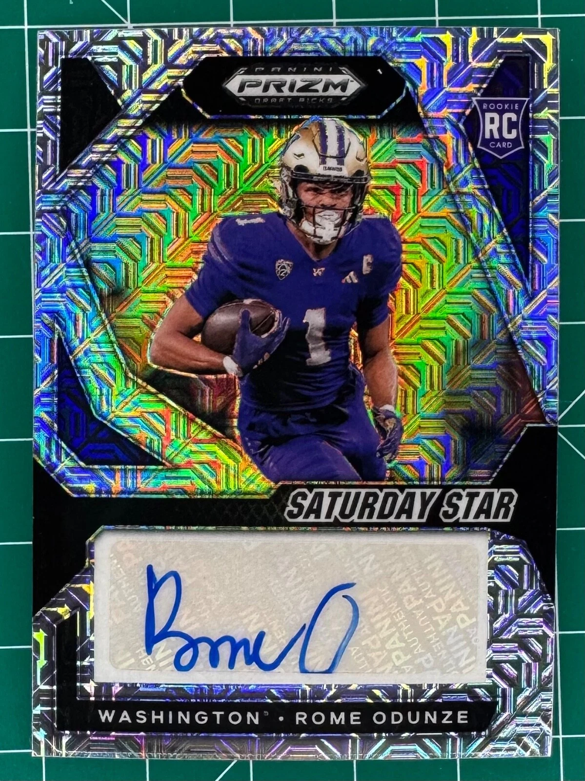 2024 Prizm Draft Picks Rome Odunze Saturday Star Auto Silver Mojo /25