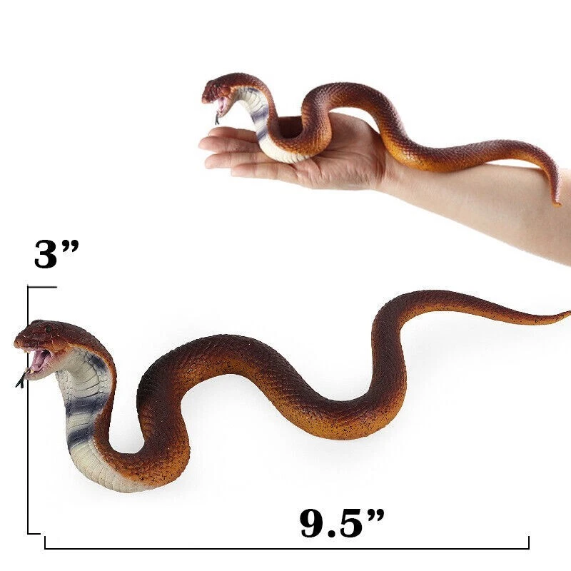 9.5" Goma Realista Realista Falsa Cobra Serpiente Juguete de Miedo Broma Fiesta Broma utilería Foto 2 de 3