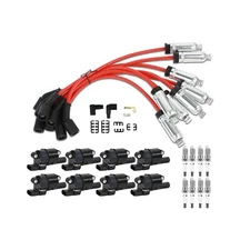 8PCS UF414 Ignition Coils + 8PCS Iridium Spark Plugs + 8PCS Wires Ignition Co...