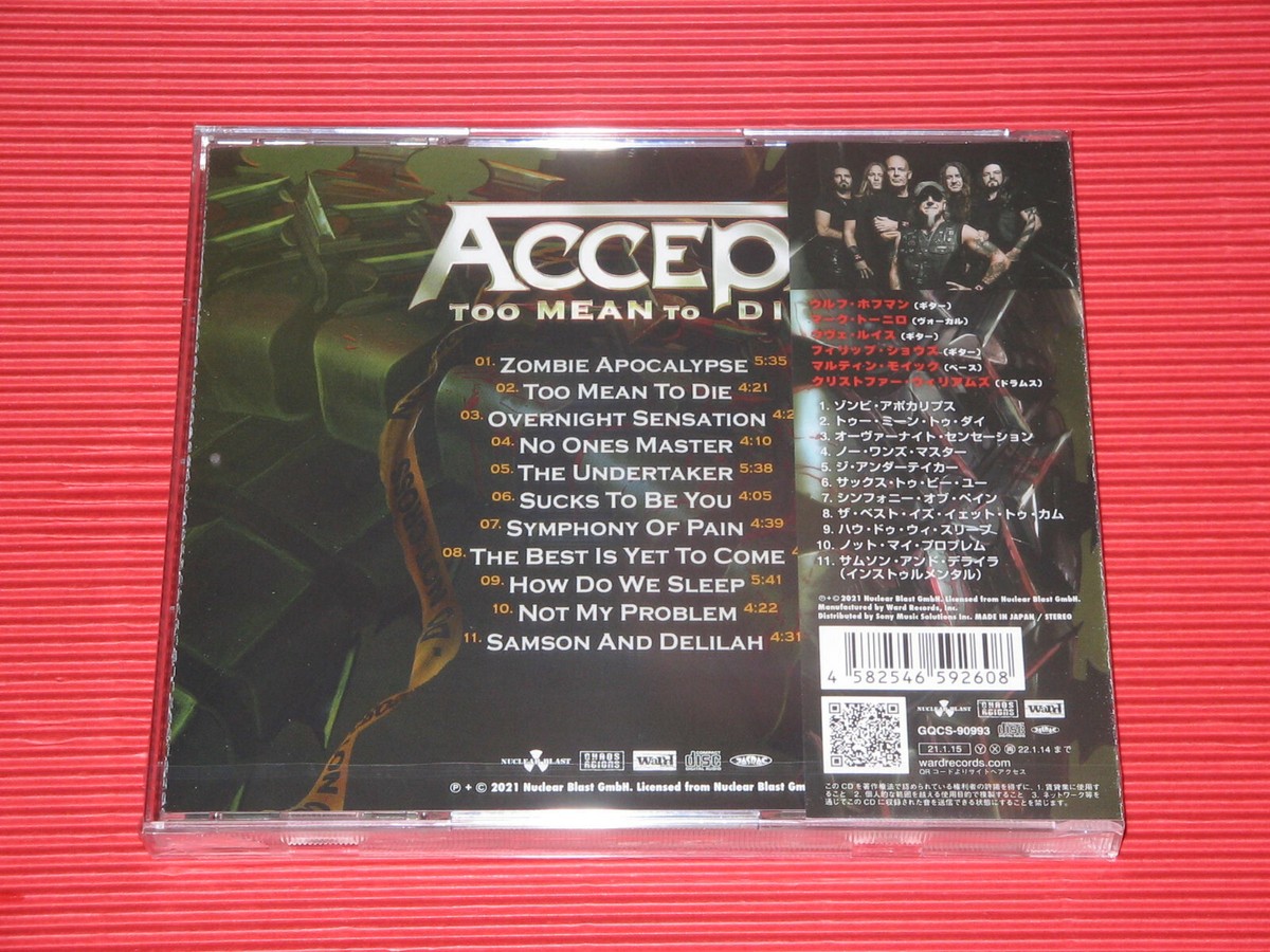 4BT 2020 ACCEPT Too Mean To Die JAPAN CD