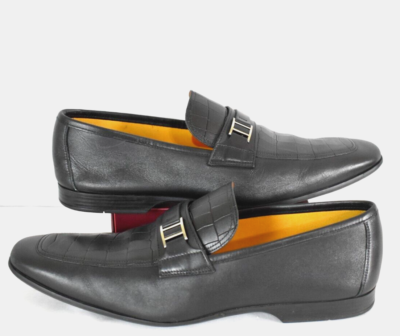 Magnanni Vince Mens 11.5 Black Leather Slip On Burnish Toe  display picture 1