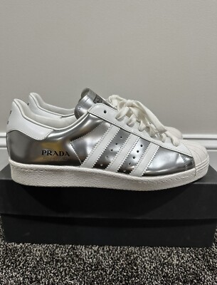 adidas gazelle silver green womens Prada X Adidas Superstar silver Sneakers – thankunext.us
