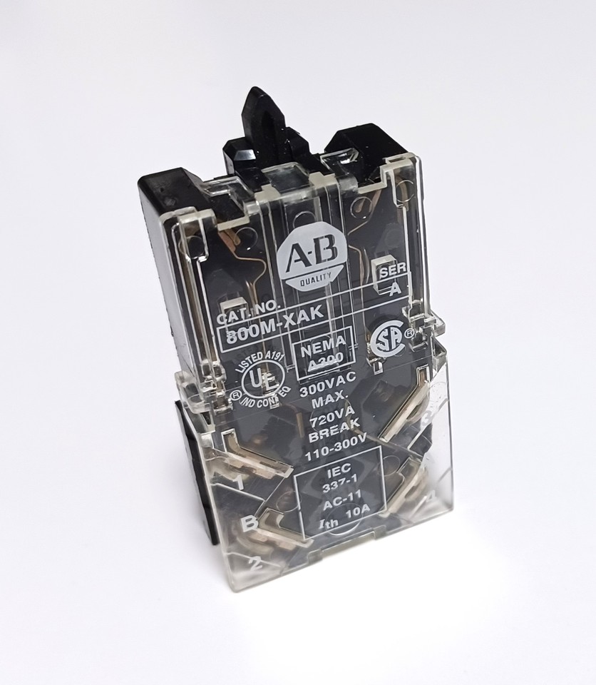 Allen Bradley 800M-XAK Dual Contact Block (1) N/O & (1) N/C Contacts ...