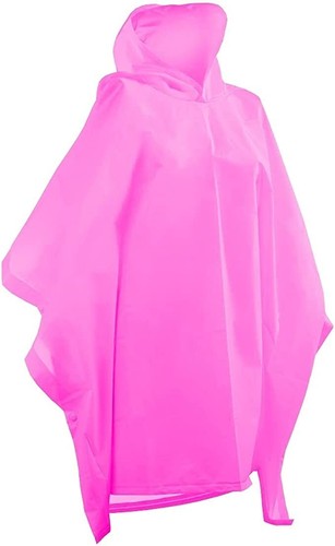 totes Unisex Kids Rain Poncho, lightweight, reusable, packable Hot Pink NEW - Picture 2 of 5