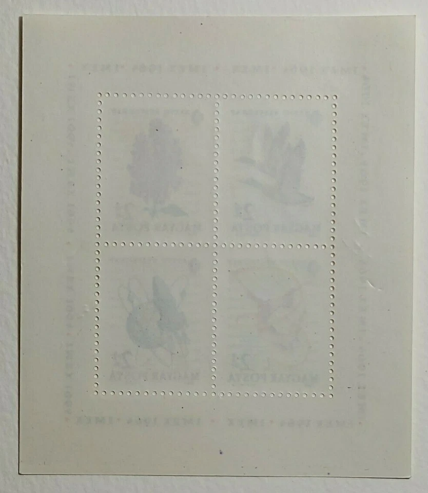 1964 Hungary IMEX '64 Stamp Day Souvenir Sheet Ducks Gymnast Space MNH SC B242b - Imagem 2 de 2