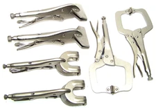 6 pcs Locking Welding Clamp Set Locking C Clamp Flat Bill 2 Prong Pliers Set
