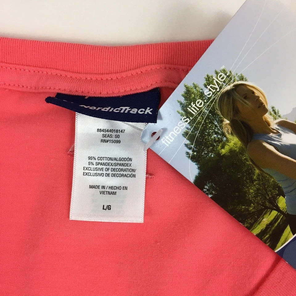 Top deportivo NordicTrack manga 3/4 cuello en V bloques de colores grande para mujer Foto 3 de 4