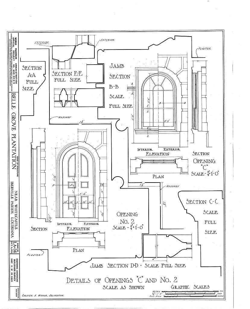 Architectural House Plans, Louisiana Belle Grove Plantation Iberville Parish eBay