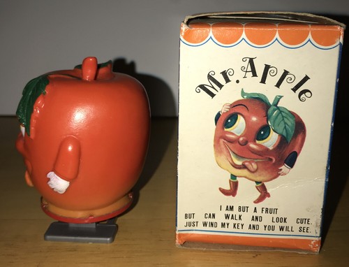 RARE Vintage 1967 Mr. Apple Cutie Fruitie Frankonia Tomy Wind Up Toy With Or Box - Picture 4 of 8