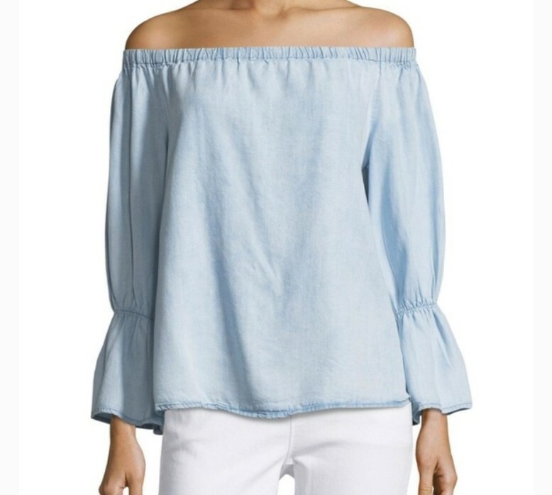 chambray peasant top