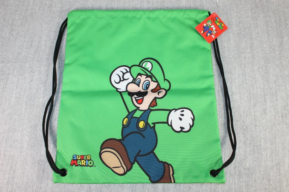 NINTENDO SUPER MARIO Luigi Bag Green Drawstring Gym Travel Swimming New NWT 2020 - Bild 2 von 4