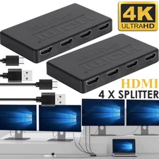 HDMI Splitter 1 In 4 Out 4K UHD HD 1080P 4-Port Repeater Splitter Amplifier 1x4