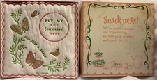 Vintage 1960s 10 "Snack mats" 6" Cocktail Snack Napkins ~ Made in England ~ NOS