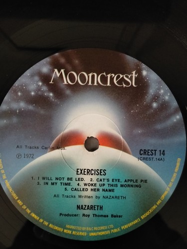 Nazareth Exercises LP (1972) UK Reissue Mooncrest A1U/B1U 1974 Vinyl is VG+ - Picture 8 of 10