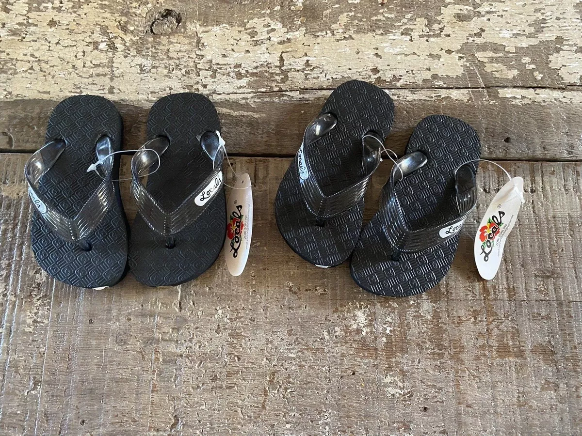 Locals Original THONG Flip Flops Hawaiian Flip Flop kids boys twins 6.5 13 GIFT