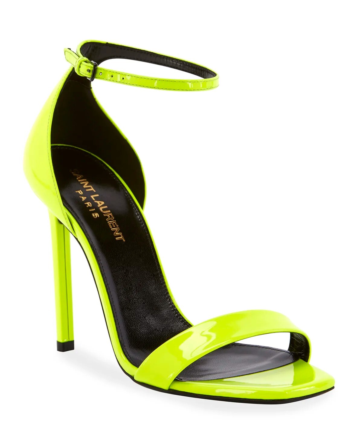 Nuovi sandali Saint Laurent in pelle giallo fluo ambra taglia 39 5 prezzo al pubblico $645