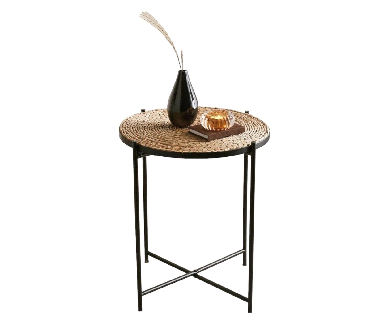 Rattan and metal side table deals
