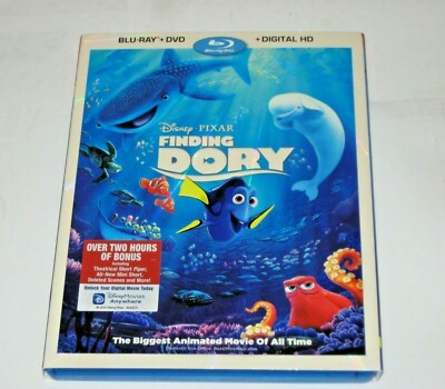 Disney Pixar FINDING DORY Blu-Ray + DVD + Digital HD + 2 hr. Bonus DVD EUC HTF