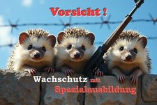 Blechschild Alu bedruckt rostfrei 20x30cm - Wachschutz Security Igel Gruppe 25