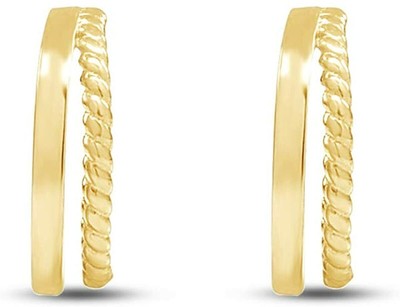 Double Line Huggie Hoop Earrings 14k Gold Plated Sterling Silver
