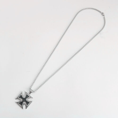 Knights Templar Vintage Germen Iron Cross Pendant Necklace Stainless Steel Gifts - Picture 29 of 30