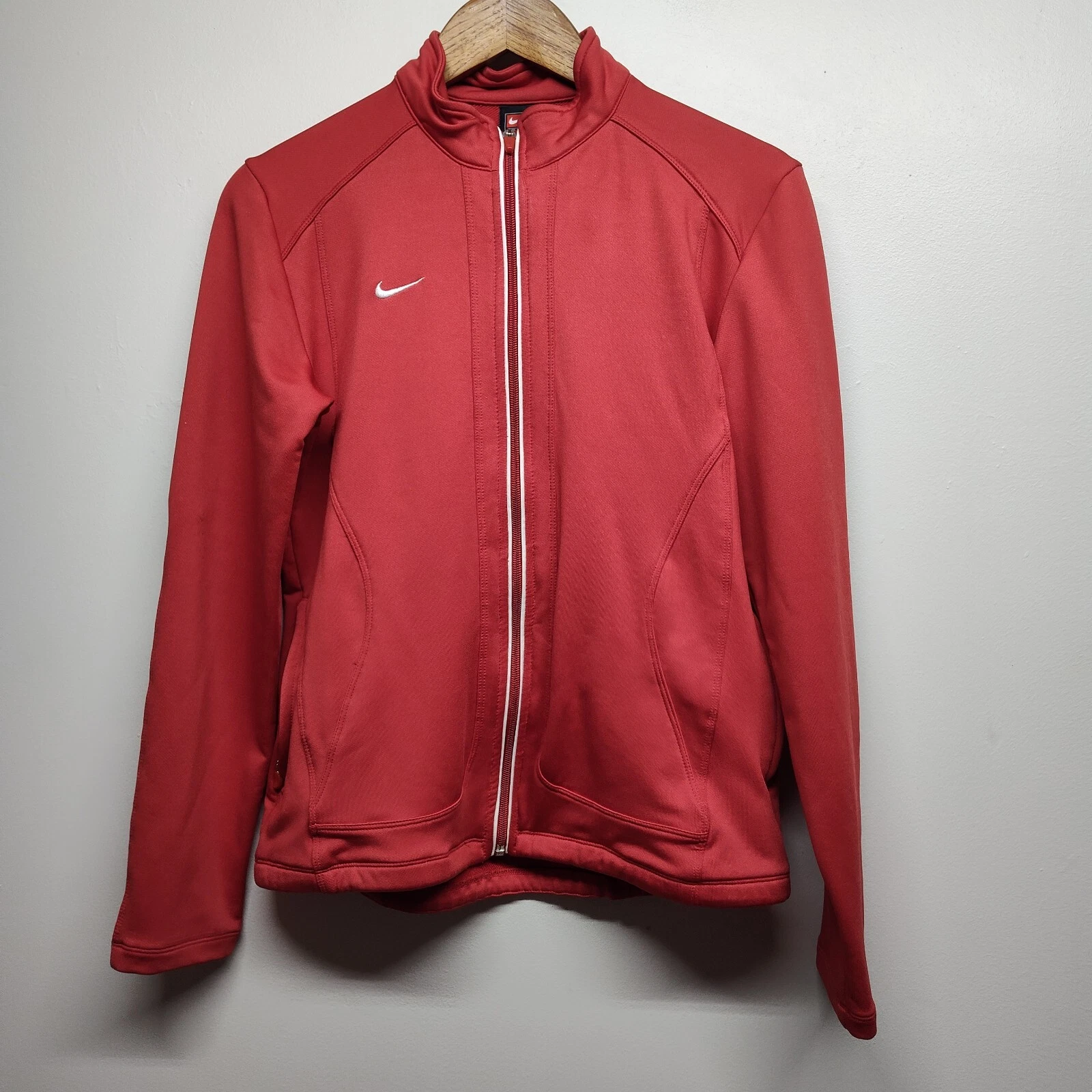 Nike Retro Jacket Men Size M Red Full Zip High Neck Streetwear Fall Winter