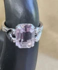 Vintage Joseph Esposito Sterling Ring Womens 6 Silver Pink Stone Solitaire ESPO