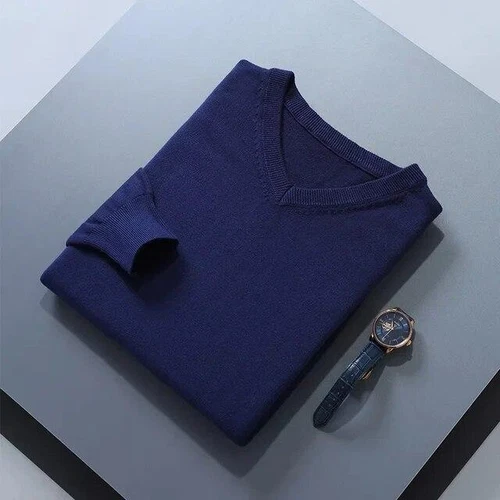 Suéter para Hombres Cuello en V Cálido Top Invierno Cachemira Prendas exteriores Informal Cómodo Suelto Jersey - Imagen 35 de 41